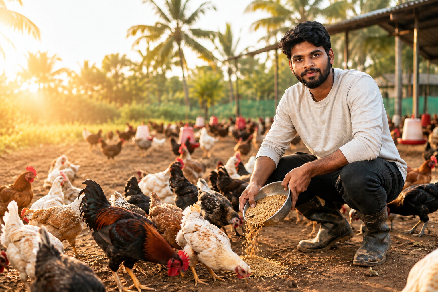 Free-range Natu Kodi birds on the farm